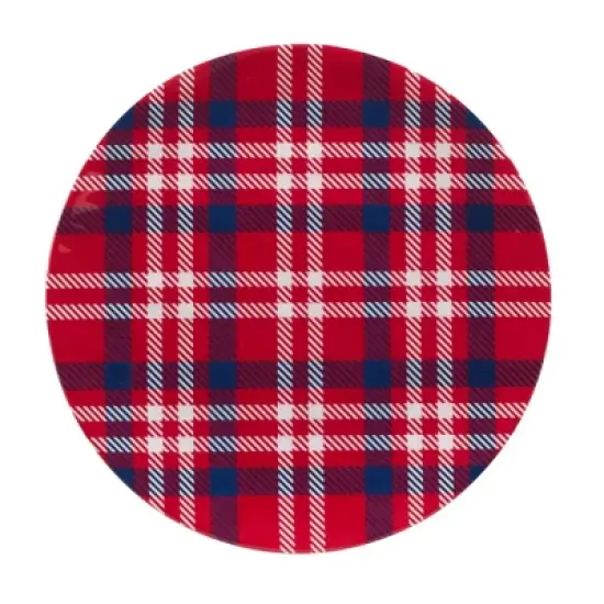 12pc Patriotic Plaid Melamine Dinnerware Set - Certified International image {1}