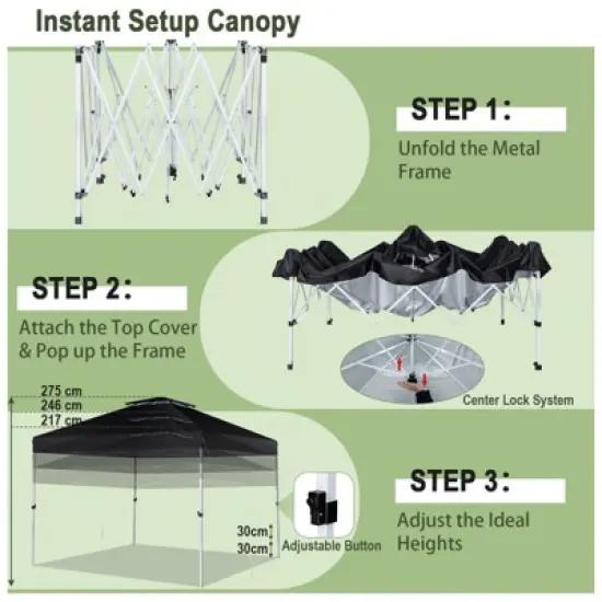 Tangkula 2-Tier 10' x 10' Pop-up Canopy Tent Instant Gazebo Adjustable Carry Bag w/ Wheel image {7}