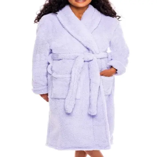 Women's Fuzzy Plush Fleece Winter Robe, Warm Soft Bathrobe for Her image {7}