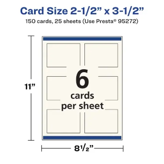 Avery Printable Rectangle Business Cards with Sure Feed Technology, 2.5" x 3.5", Ivory Cardstock, Print-to-the-Edge, Laser/Inkjet Cards, 150 Total image {4}