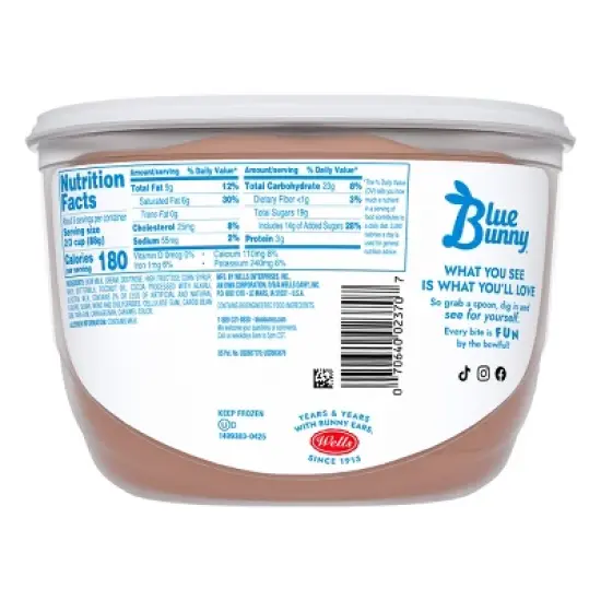 Blue Bunny Soft Chocolate Frozen Dessert - 46 fl oz image {3}