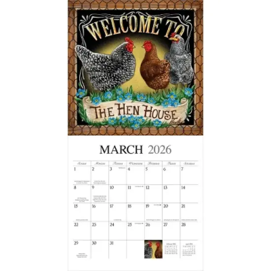 Hopper Studio Bless This Nest 2026 12"x24" Hanging Square Wall Calendar Plastic-Free image {2}