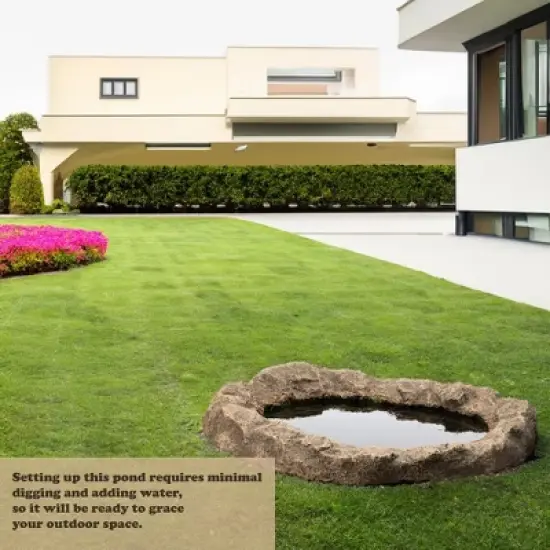 Faux Rock Fiberglass Garden Decorative Water Pond, Sandstone Outdoor Patio Waterfall Pond image {6}
