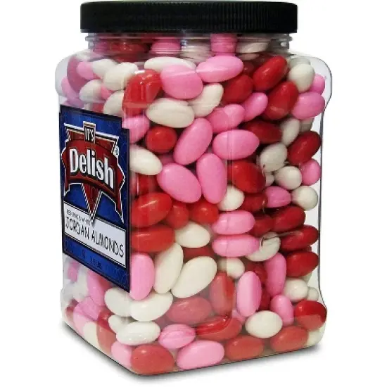 Red ,Pink & White Jordan Almonds Mix by It's Delish - 3.5 LBS Jumbo Container image {4}