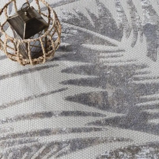 Tropical Leaves Coastal Indoor Outdoor Runner or Area Rug by Blue Nile Mills image {4}