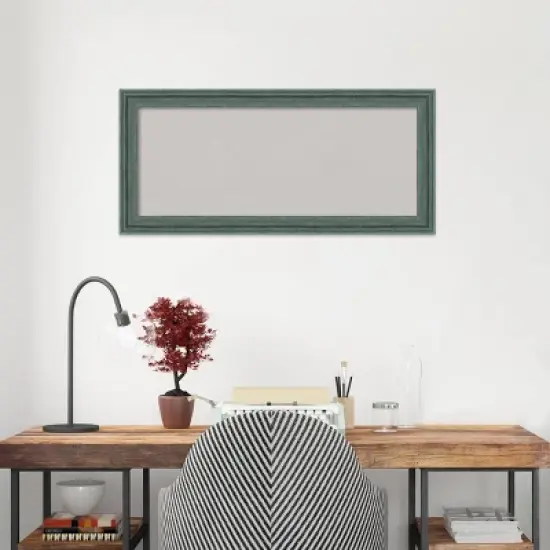 33"x15" Upcycled Wood Frame Gray Cork Board Teal - Amanti Art image {8}