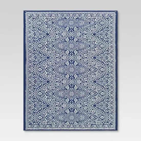 Tapestry Outdoor Rug Blue - Threshold image {6}