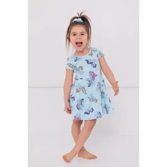 My Little Pony Fluttershy Pinkie Pie Girls Dress and Scrunchie Little Kid to Big Kid image {1}