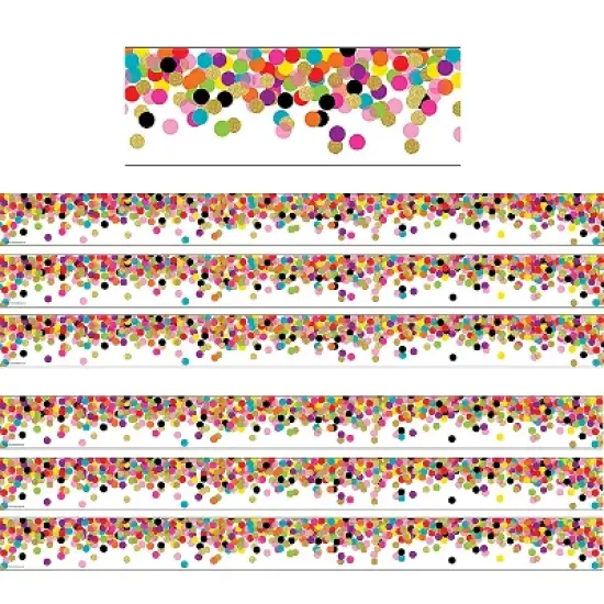 Teacher Created Resources 3" Straight Border Confetti 35' Per Pack 6 Packs TCR5609-6 image {2}