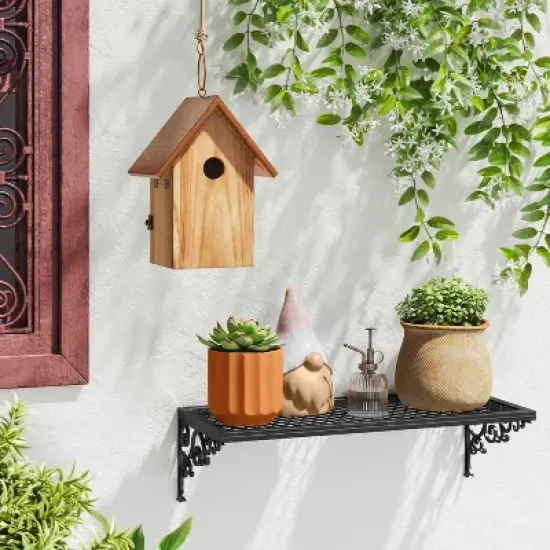 12" Metal and Wood Bird House Copper - Threshold&trade; image {1}