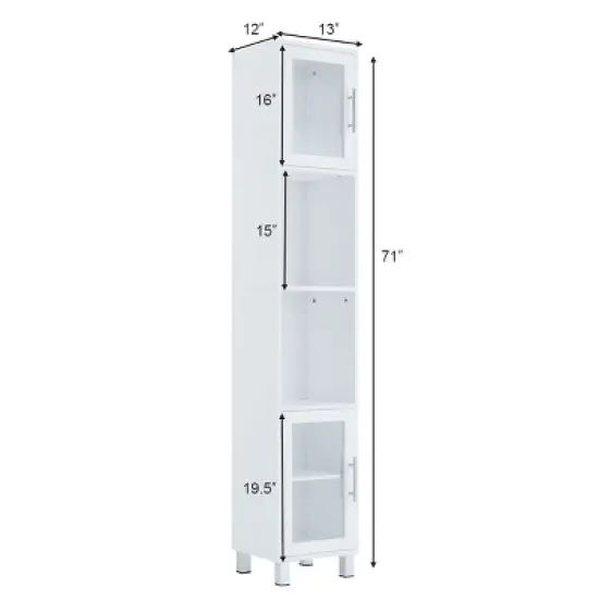 Costway 71" Bathroom Tall Tower Storage Cabinet Organizer Display Shelves Bedroom image {5}