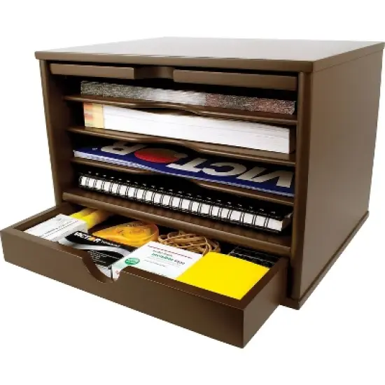 Victor Technology 5-Compartment MDF Storage Drawer Mocha Brown (B4720) image {2}