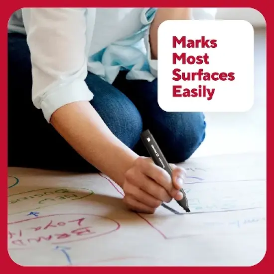 TRU RED Tank Permanent Markers Chisel Tip Blk 5/Pack TR54523 image {5}