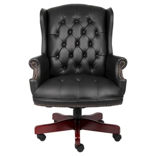 Wingback Traditional Chair Black - Boss Office Products image {3}
