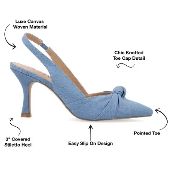 Journee Collection Womens Bahar Sling Back Pointed Toe Pumps image {7}