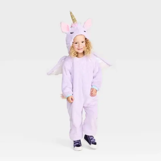 Toddler Unicorn Halloween Costume Jumpsuit - Hyde and EEK! Boutique&trade; Purple image {3}