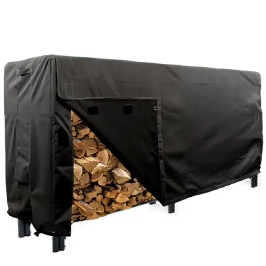 KHOMO GEAR Log Rack Cover &ndash; Heavy-Duty Waterproof Firewood Cover for Outdoor Log Storage &ndash; Durable, Weatherproof Firewood Rack Protector &ndash; Black image {2}
