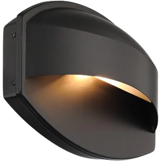 Possini Euro Design Xane 7" High Mid Century Modern Outdoor Wall Light Fixture Mount Porch House Exterior Weatherproof Matte Black Finish Metal image {7}