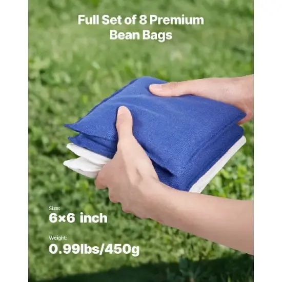 VEVOR Cornhole Set, 3x2 ft Corn Hole Game Boards, Aluminum Weatherproof Portable Toss Board, Indoor and Outdoor Foldable Cornhole Play, Blue image {5}