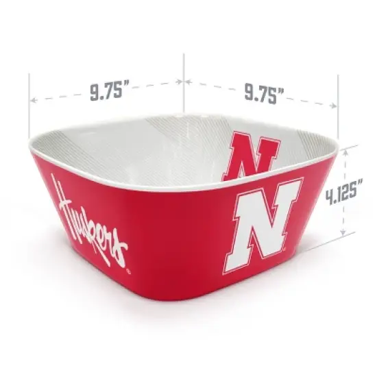 NCAA Nebraska Cornhuskers Serving Bowl: Melamine Rounded Square, 15 Volume image {3}