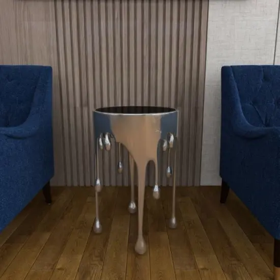 Contemporary Aluminum Melting Accent Table - Olivia & May image {17}