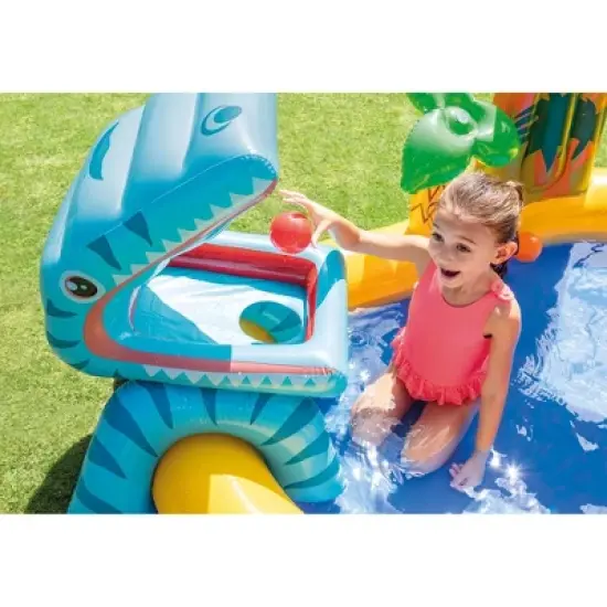 Intex Inflatable Kids Dinosaur Play Center Outdoor Water Park Pool with Slide image {3}