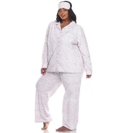 Women's Plus Size Three-Piece Pajama Set - White Mark image {11}