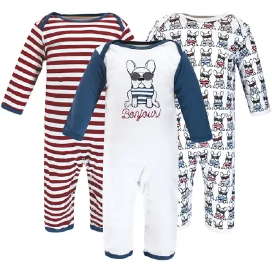 Hudson Baby Infant Boy Cotton Coveralls, French Dog image {9}