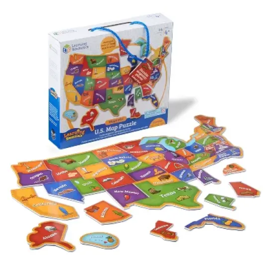 Learning Resources Magnetic U.S. Map Puzzle - 44pc: Educational Teaching Aid, Preschool-Kindergarten Grade, 44 Pieces image {6}