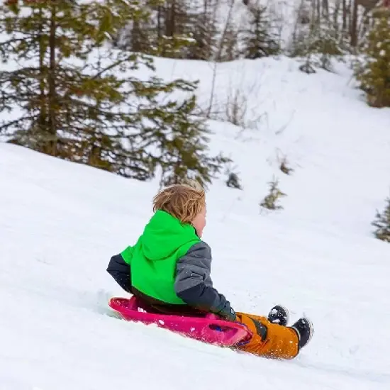Lucky Bums Circular Classic Saucer Snow Sled with Built In Handles for Downhill Winter Sledding, 25 Inch Diameter, Up to 150 Pounds, Pink image {4}