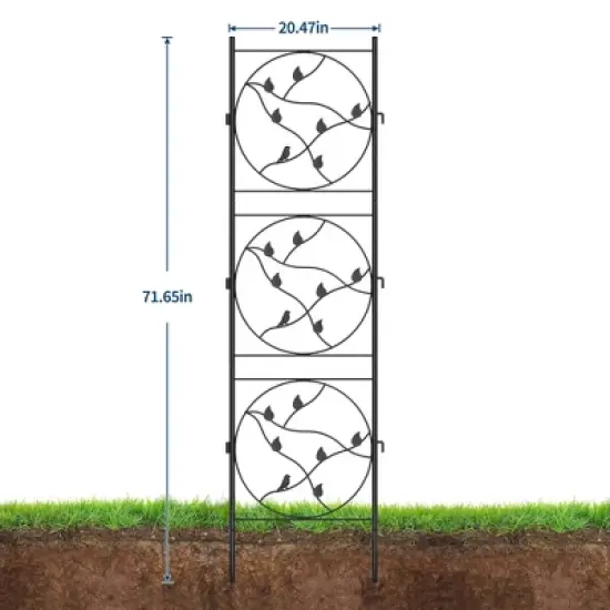 Black Metal Trellis for Climbing Plants - Heavy Duty Rustproof Garden Trellis for Roses, Vines & Vegetables - Indoor/Outdoor Plant Support image {4}