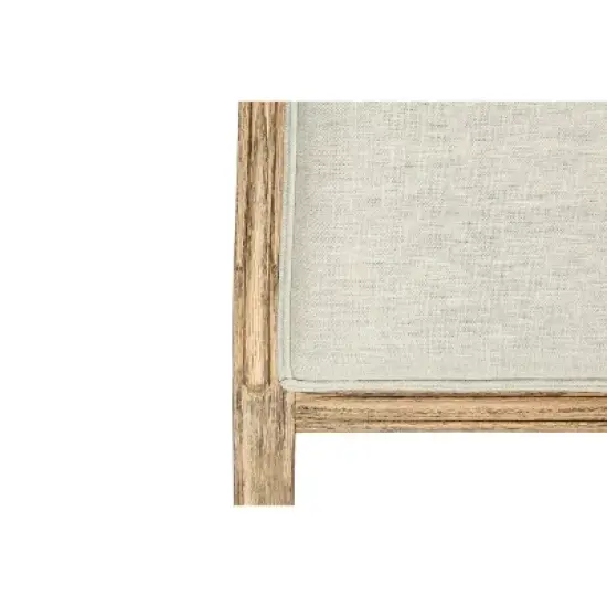 Storied Home Queen Oak Wood Headboard Beige: Upholstered, Freestanding, No Assembly, Spot Clean image {5}