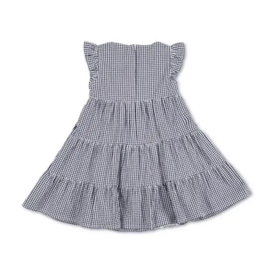 Hope & Henry Girls' Organic Cotton Flutter Sleeve Short Tiered Dress, Toddler image {2}