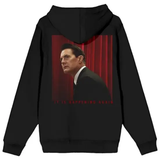 Twin Peaks 1990 Dale Cooper Poster Art Women's Black Long Sleeve Zip-Up Hoodie image {2}