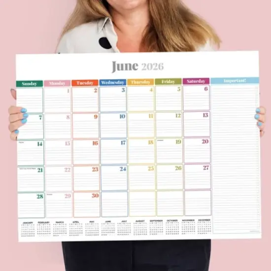 TF Publishing 22.5"x17.5" 2026 Rainbow Blocks Large Desk Pad Monthly Blotter Calendar image {4}