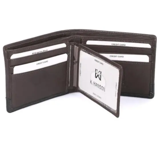 Karla Hanson Men's RFID Leather Bifold Wallet w/ Card Holder Insert image {4}