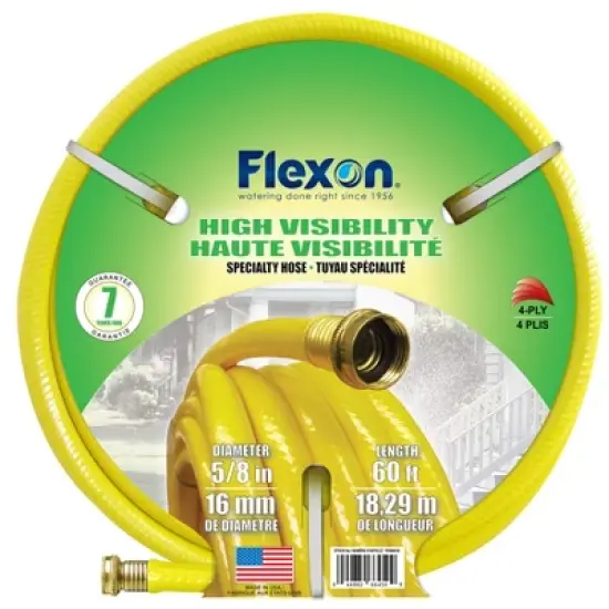 Flexon 5/8" x 60ft Yellow High Visibility Garden Hose image {1}