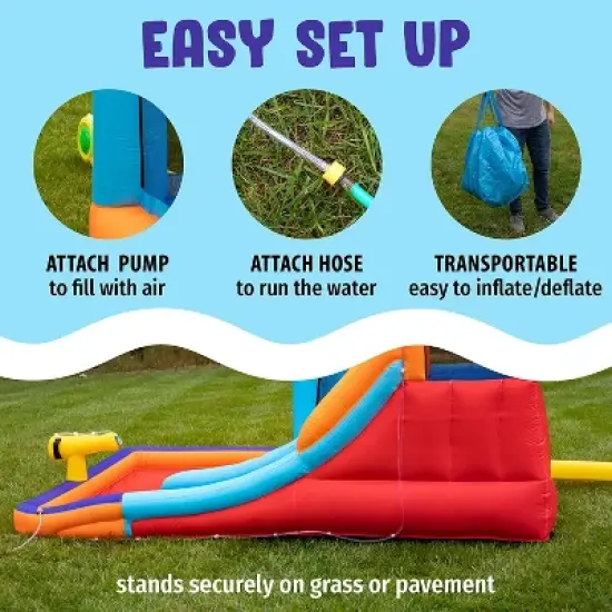 Hoovy Kid's Inflatable 3-in-1 Water Slide with Pool & Bounce House, 8.5 FT. (L) x 12 FT. (W) x 6 FT. (H), Air Pump & Carry Bag Included image {4}