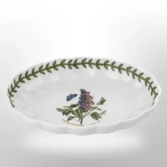 Portmeirion Botanic Garden Fluted Oval Dish (6"x4.5") - Garden Lilac Motif, Porcelain Bakeware - Oven, Microwave, Freezer, Dishwasher Safe image {5}