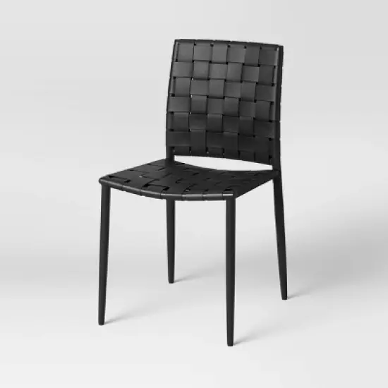 Wellfleet Woven Leather Metal Base Dining Chair - Threshold&trade; image {2}