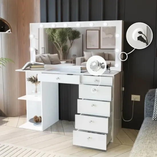 Emmy Lighted Makeup Vanity - Boahaus image {1}