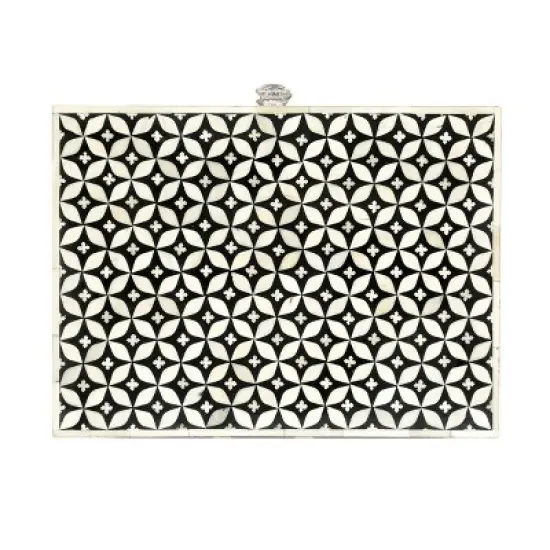 Benewah Handcrafted Boho 3 Drawer Mango Wood Nightstand Dark Walnut/Black/White - Christopher Knight Home image {5}