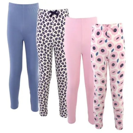 Touched by Nature Baby, Toddler, Big Kids and Youth Girl Organic Cotton Leggings 4pk, Blossom image {5}