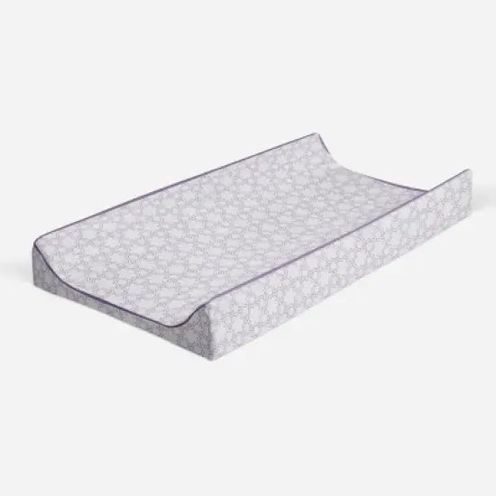 Bacati - Floral Quilted Muslin Changing Pad Cover Lilac image {6}