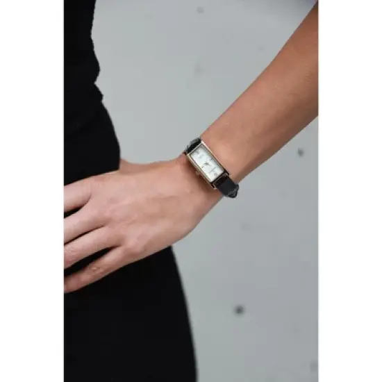 Peugeot Women 36x18mm Watch Glossy Black Leather Strap image {6}