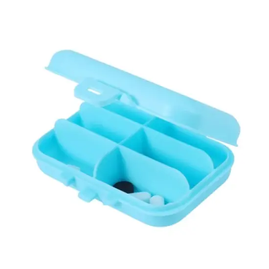Unique Bargains 6 Grids Single Layer Fixed Type Pill Case 1 Pc image {1}