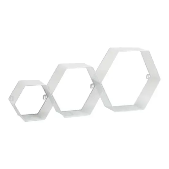 Mind Reader Hexagon Honeycomb Accent Shelf Metal Mesh image {6}