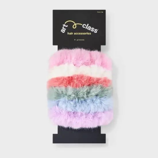 Girls' 6pk Faux Fur Hair Twisters - art class&trade; image {1}