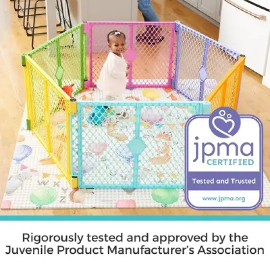 Toddleroo by North States Superyard Colorplay 6 Panel Freestanding Baby Playard - Bright image {9}