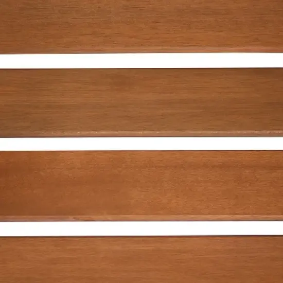 Sunnydaze Outdoor Meranti Wood with Teak Oil Finish Jack-and-Jill Patio Chairs with Attached Table - Brown image {3}